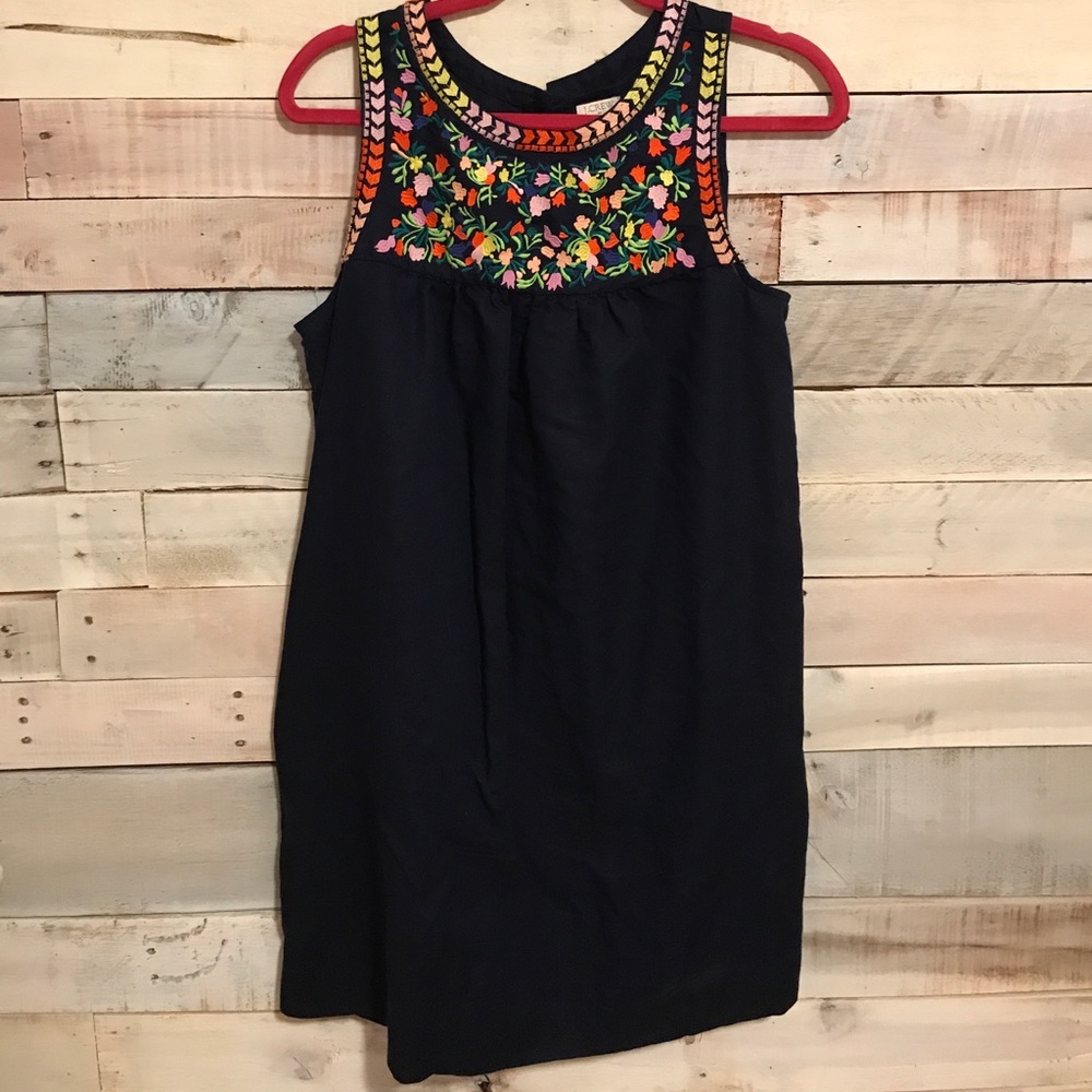 J. Crew Embroidered Linen Dress